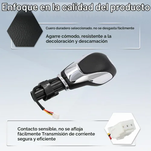Vista 4 de Pomo de palanca de cambios automático con botón compatible con Ford Escape Cromo
