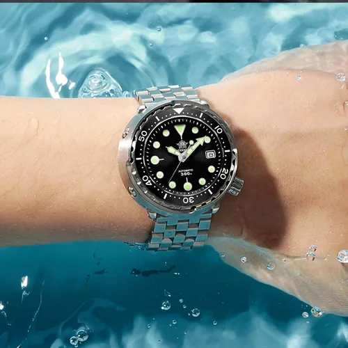 Vista 6 de ADDIESDIVE Relojes de buceo para hombre 1.870 in reloj de pulsera automático Nh35 impermeable 300 M luminiscente Chromalight Dial My-H5