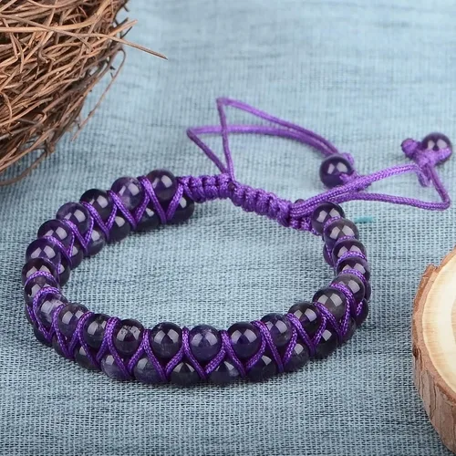 Vista 2 de MASSIVE BEADS - Pulsera de doble capa con cuentas de chakras naturales, cristales de poder curativo, macramé, cuentas de piedra para yoga, gemas