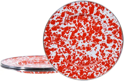 Vista 4 de Golden Rabbit Platos llanos esmaltados, 10.5 pulgadas, americana, juego de 4 Set of 4 Plates, 10.5 inch