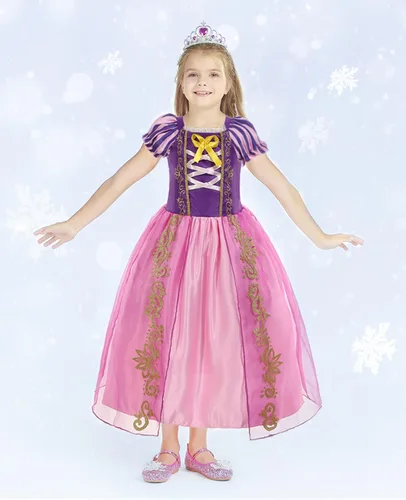 Vista 5 de Foierp Princess Dress Up Girls - Kid Princess Costume Birthday Party Halloween Cosplay Fancy Dress Clothes for Little Girls