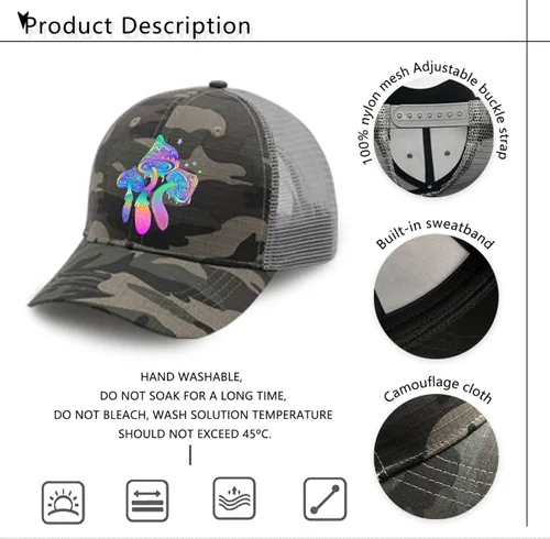 Vista 7 de Cap Magic Mushrooms Dad Hat for Men Graphic Denim Dad Hat Adjustable