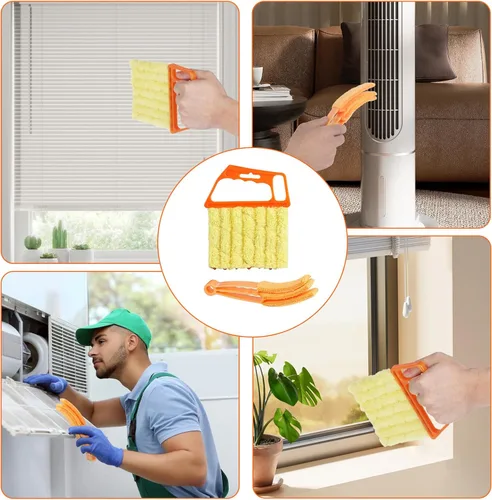 Vista 7 de Juego de 4 herramientas de limpieza veneciana para ventanas con 7 dedos 4 unidades - naranja