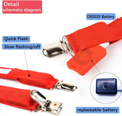 Vista 5 de 3 Pcs, LED Light Up Suspenders With Glow Bracelets And Bow Tie Combo, Adjustable Elastic Flashing Led Clothing