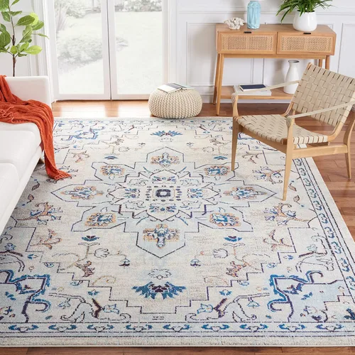Vista 54 de Safavieh MAD473E - Tapete con diseño de medallón desgastado, bohemio elegante, colección Madison, no suelta pelos, fácil de cuidar, alto tránsito