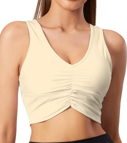 Vista 2 de Move With You Sujetadores deportivos acolchados extraíbles para mujer, camisetas sin mangas para yoga, entrenamiento, correr, espalda cruzada