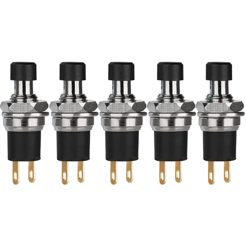 Vista 10 de 5 piezas de interruptor de botón de presión de tipo de cierre automático SPST Dash ON/Off azul AC 250V/3A