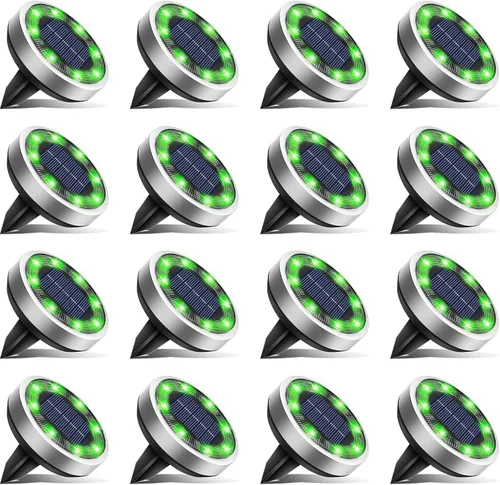 Vista 15 de Btfarm Paquete de 16 luces solares impermeables para exteriores, 8 luces LED solares para suelo
