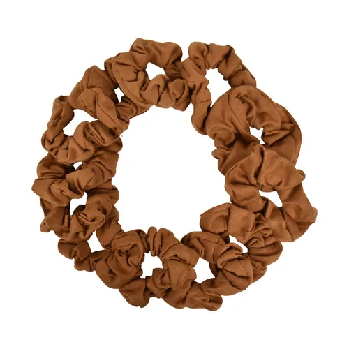 Vista 34 de Paquete de 12 ligas sólidas para el cabello (negro) One Dozen Matching Hair Ties, Soft Cotton Fabric, Gentle No-Crease Hold, Great for Teams
