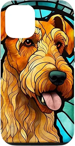 Vista 28 de Airedale Terrier Dog Stained Glass Case for iPhone 17