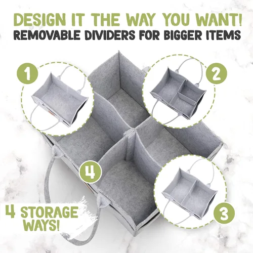 Vista 7 de KeaBabies Cambiador de pañales portátil y organizador de pañales para bebé, tapete cambiador plegable impermeable para bebés, organizador grande