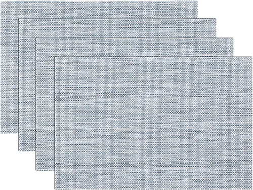 Vista 14 de SHACOS Beige Woven Placemats Set of 4 Place Mats Indoor Outdoor