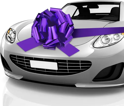 Vista 8 de Zonon Lazo Grande para Automóvil Lazo Gigante para Automóvil con Cinta de 20 Pies para Envolver Regalos Grandes Casas Nuevas Regalo Enorme Azul