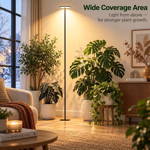 Vista 8 de Luz de crecimiento de 85 pulgadas de alto para plantas grandes Control remoto con temporizador prémium de 2300 K a 6500 K de 1 a 23 horas