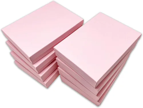 Vista 6 de TheDisplayGuys - Joyero de papel de cartón relleno de algodón, 25 unidades, color rosa, Algodón