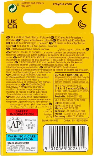 Vista 2 de Crayola - Tiza antipolvo surtida
