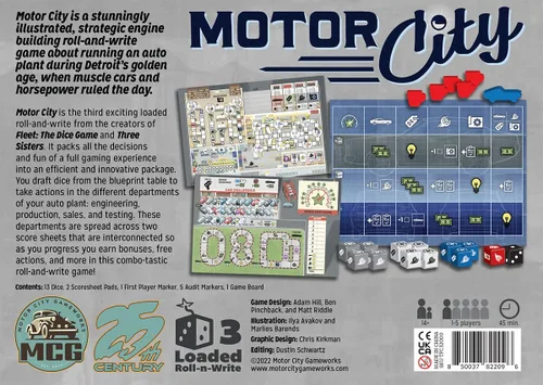 Vista 3 de Motor City, un juego de mesa estratégico y escritura sobre la construcción de automóviles en Detroit - 25th Century