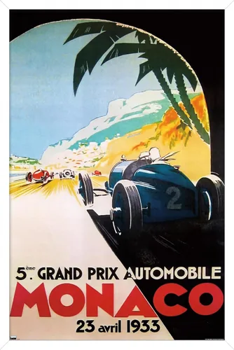 Vista 13 de Trends International Grandprix Automobile Monaco 1933 - Póster de pared Versión enmarcada Barnwood