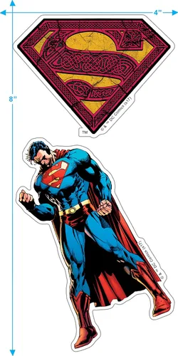 Vista 4 de Popfunk Camiseta y pegatinas de textura celta con logotipo de Superman S Shield