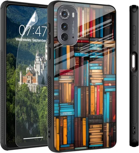 Vista 17 de Funda para Motorola Moto Edge 2022, cubierta trasera de vidrio templado con protector de pantalla, funda protectora a prueba de golpes para Motorola
