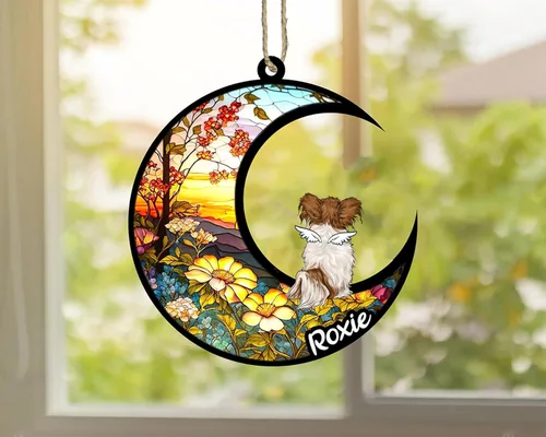 Vista 450 de LOVELYPOD Adorno de Navidad personalizado para perro Basset Hound (marrón) Basset Hound (marrón) adorno para atrapasoles de perro, razas de perros
