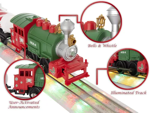 Vista 4 de Lionel Junction North Pole Central Electric O Gauge Bluetooth - Juego de tren con control remoto e iluminado FasTrack