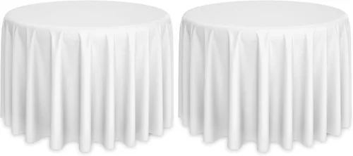 Vista 38 de Lann's Linens - Mantel redondo premium de 70 pulgadas para bodas/banquetes/restaurantes - Mantel de tela de poliéster - Azul bebé