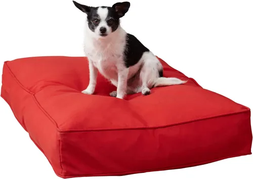 Vista 20 de Casey - Cama rectangular para perros (36 x 24 pulgadas) de mezclilla para interiores y exteriores, estilo almohada