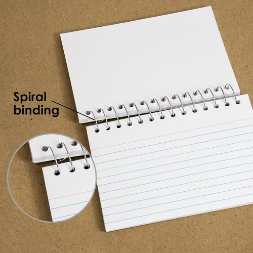Vista 5 de BAZIC - Libro de tarjetas de índice a rayas de 3 x 5 pulgadas, 100 unidades, notas encuadernadas en espiral, tarjetas blancas con rayas