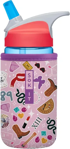 Vista 53 de Sok It BotlSok Funda para botella de agua con cubierta de neopreno aislante (Floral abstracto, se ajusta a CamelBak o Nalgene de 12 onzas)