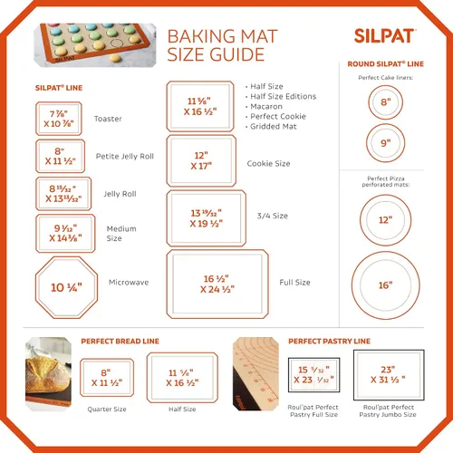 Vista 7 de Silpat Alfombrilla de silicona antiadherente prémium para hornear, 3/4 hojas, color crema