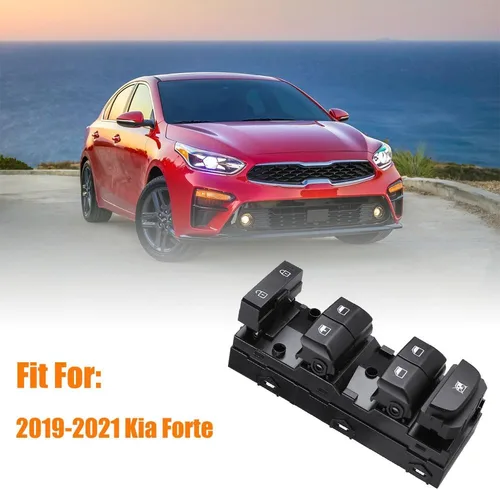 Vista 2 de Interruptor de control maestro de elevalunas eléctrico para Kia Forte 2019, 2020, 2021, repuesto OE 93571M6100, 93571-M6100 para botón