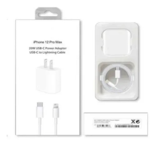 Vista 4 de Cargador Iphone Carga rapida 20w + Cable