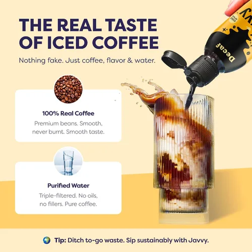Vista 6 de Javy Coffee Concentrado - Café frío preparado, perfecto para café helado instantáneo, café frío y café caliente, paquete de 2 - Original descafeinado