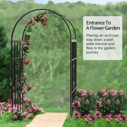 Vista 5 de Cenadores, Curvo De Metal Endurables Hierro Enrejado Plantas De Soporte De Uso Para Al Aire Libre Jardín Cenador Plantas Escaladas Boda Arcos