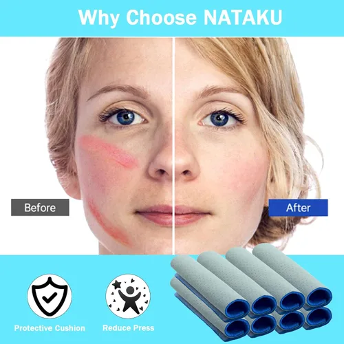 Vista 6 de NATAKU Innovadoras fundas para correas CPAP' – 8 paquetes de cojines refrescantes y suaves para la cabeza, almohadillas universales de alivio