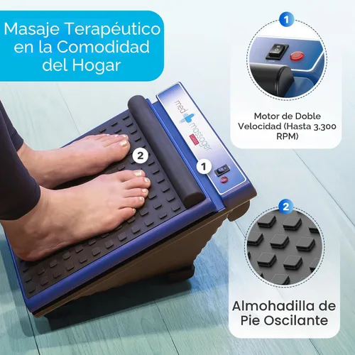 Vista 2 de MedMassager Masajeador de Pies Clásico Terapia de Masaje de Tejido Profundo, Masajeador para el Hogar, Doble Velocidad, Portátil y Compacto