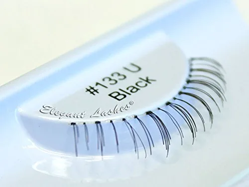 Vista 3 de Elegant Lashes # 133 Negro 100% cabello humano falso debajo de las pestañas para pestañas inferiores/inferiores