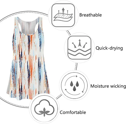 Vista 4 de Cestyle - Camiseta sin mangas para mujer, cuello redondo, corte holgado, para entrenamiento