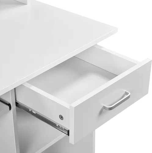 Vista 5 de Yaheetech Morden - Escritorio con bandeja para teclado, escritorio para computadora de oficina en casa, escritorio de madera para computadora