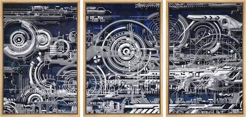 Vista 113 de wall26 Lienzo enmarcado para pared, juego de arte exótico tropical, océano, mar, avión, puesta de sol, transporte, fotografía, realismo, decorativo