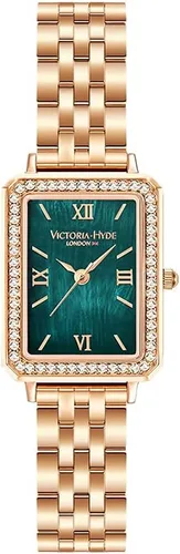 Vista 9 de VICTORIA HYDE Relojes de mujer con esfera de madre perla verde para mujer, correa de cuero genuino, caja rectangular clásica
