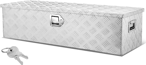 Vista 10 de Caja de herramientas de placa de diamante de aluminio resistente para cama de camioneta pickup, remolque RV, caja de herramientas impermeable