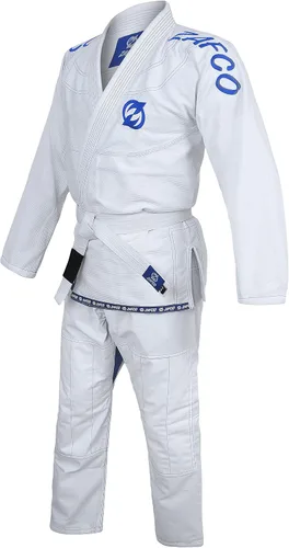 Vista 5 de Jiu Jitsu Gi brasileño BJJ Gi para hombres y mujeres Grappling gi Uniforme Kimonos ligero, preencogido, con cinturón blanco