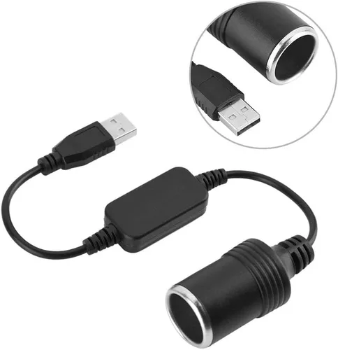 Vista 4 de USB A macho a 12 V encendedor de cigarrillos de coche hembra convertidor de corriente USB a encendedor de cigarrillos convertidor
