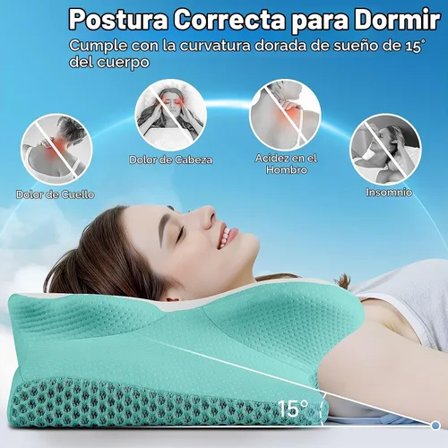 Vista 3 de CushZone Almohada Cervical para el Cuello, Almohadas de Espuma Viscoelástica de Soporte para el Cuello para Dormir, Almohada de Hombro para Personas