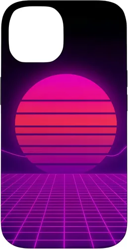 Vista 4 de Funda con diseño estético para iPhone 16 Retrowave Synthwave de los años 80 y 90