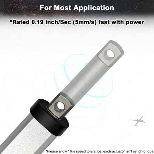 Vista 8 de UYGALAXY 12V Mini actuador lineal eléctrico de 2" de carrera, 188N/42lb, velocidad 0.2"/seg impermeable de metal micro pequeño actuador