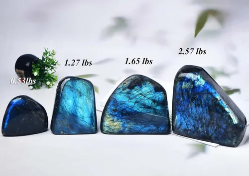 Vista 5 de Roca de Labradorita Pequeña Lámina de Labradorita Azul Pulida Piedra de Cristal de Sanación en Bloque para Meditación Regalo Decoración del Hogar