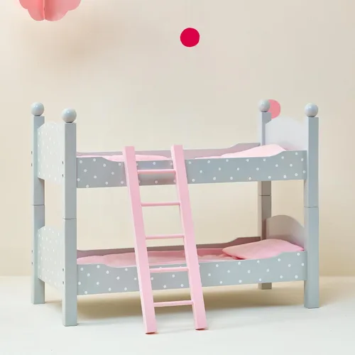 Vista 2 de Doble litera Teamson de lunares, de princesa, de 18" , 18", gris